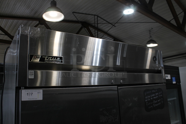 2011 True TG2R-2S Stainless Steel Commercial 2 Door Reach In Cooler w/ Poly Coated Racks on Commercial Casters. 115 Volts, 1 Phase. Tested and Working! - Image 2 of 7