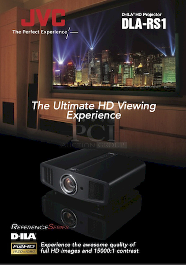 DO NOT PASS THIS BY!! JVC DLA-RS1 Reference Series 1080p 3-Chip D-ILA HD Projector HDMI.
110 V – 240 V AC, 50/60 Hz
18" x 17-9/16 x 7-1/4"  - Image 5 of 9