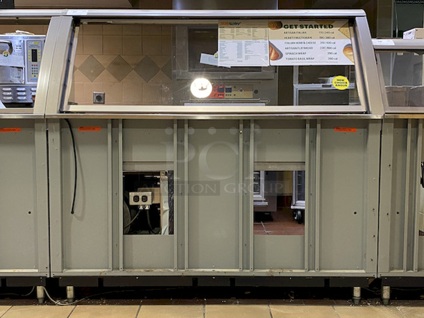 AMAZING! 60" Duke Model SUB-CP-TC60M Sandwich Prep station w/ Tri-Channel Cold Pan, 2 Poly Cutting Boards and Retractable Sneeze Guard. 120 Volts, 1 Phase. 60x34.5x57.

Tested, In Perfect Working Order.  - Image 1 of 6