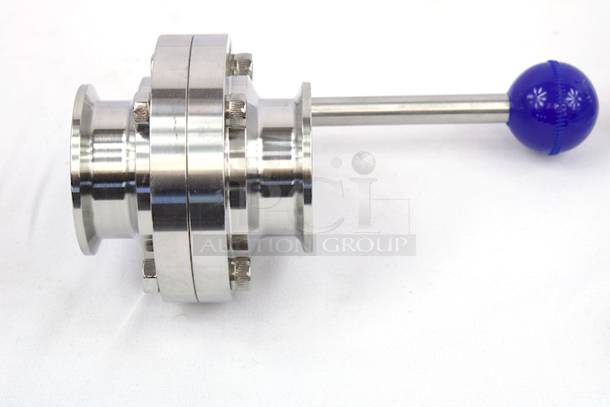 NEW/NEVER USED! Glacier Tanks 1-1/2" Tri Clamp Connect Stainless Steel 5000 Series  Butterfly Valve W/ 12 Locking Position, Pull Handle With 3 Locking Positions & Silicone Ball- SS304. This Valve Provides The Optimal Flow Control Desired On Racking Arms. Max/Min working Temp: 230/-60 Celsius Pressure = 6 Bar. 4x Your Bid - Image 4 of 6