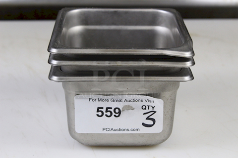 1/6 Pans x 4". 3x Your Bid