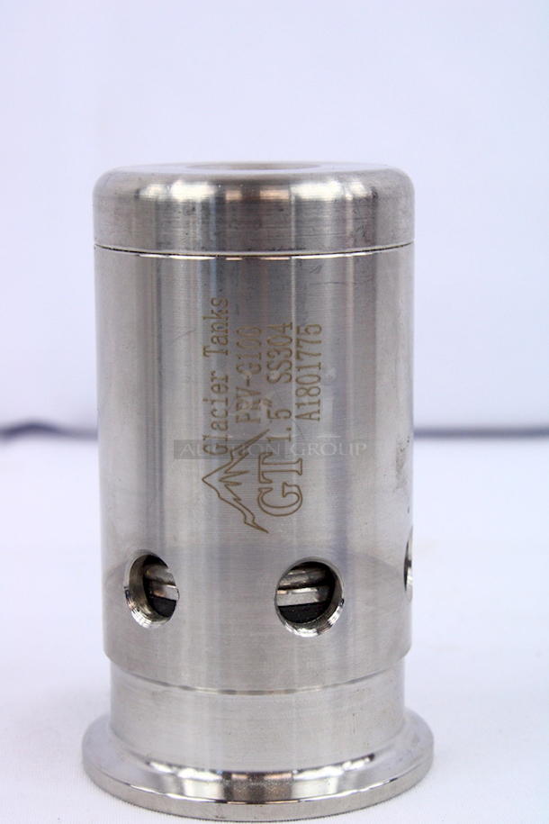 NEW/NEVER USED Glacier Tanks 1-1/2" Tri-Clamp Connection Pressure Relief Valve – 304 Stainless Stee l– Relives Interior Tank Pressure When It Rises Over 14.7 PSI, Prevents Interior Pressure From Going Below -1.5 PSI. 3x Your Bid - Image 3 of 4