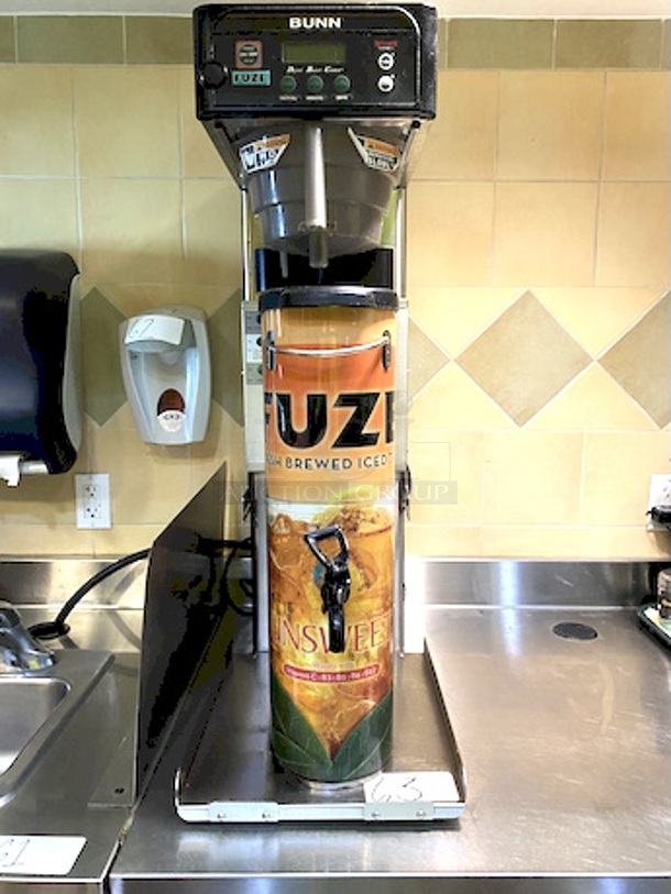 Bunn 39600.0104 Fuze Tea Dispenser, 3-1/2 gallon.  

Width	6 1/4 Inches
Depth	13 1/2 Inches
Height	21 5/8 Inches
 - Image 4 of 5