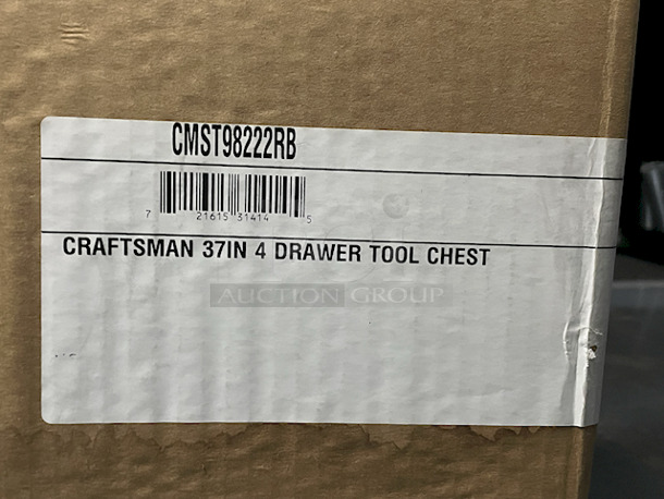 SEALED IN THE BOX!! Crafstman CMST98222RB S2000 Series 37 Inch 4 Drawer Tool Chest W/ 10 Year Limited Warranty – 100lbs Drawer Load Capacity, Keyed Internal Locking System, Power Strip With USB Input, Soft Close Ball-Bearing Slides, 10,1843  Volume Capacity. Includes: 2 Keys and 1 Top Mat. 37” W x 16” D x 24-1/2” H - Image 4 of 5