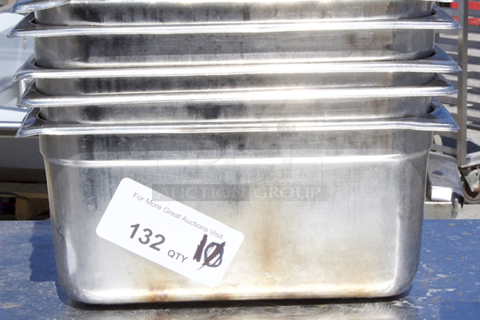 Stainless Steel 1/4 Pans x 6". 10x Your Bid. 