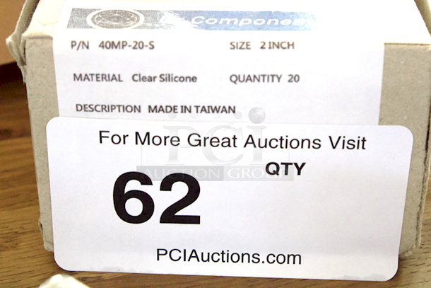 NEW-NEVER USED Box Of Dr. Component 40MP-20-S 2” Clear Silicone Gaskets. Quantity: 20 - Image 1 of 3