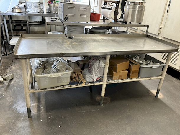 SUPER STURDY 6ft Stainless Steel Equipment Stand / Work Table With Under-Shelf Storage. 72x24x31 - Image 1 of 1