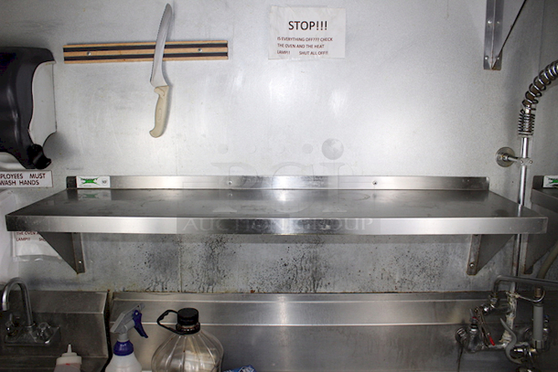 SCORE! Regency  600WS1248 18 Gauge Stainless Steel 12" x 48" Solid Wall Shelf - Image 1 of 3