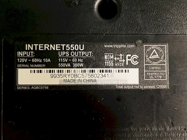 AWESOME! Tripp Lite INTERNET550U
550VA 300W Standby UPS - 10 NEMA 5-15R Outlets, 120V, 50/60 Hz, USB, 5-15P Plug, Desktop/Wall Mount.

Condition: Great - Image 6 of 6
