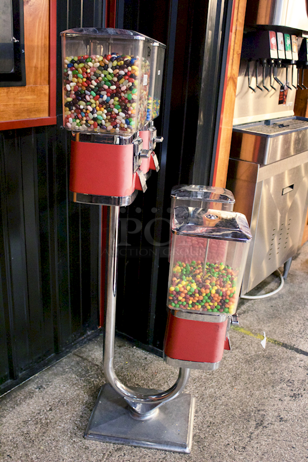 Coin Operated 4 Choice Candy Vending Machine On Weighted Stand - Image 4 of 4