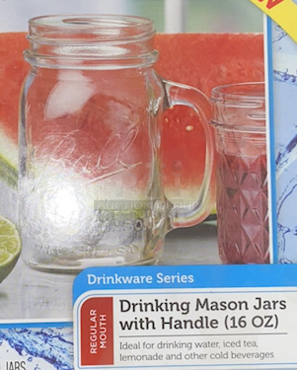 STOCK YOUR BAR! 20 Drinking Mason Jars
With Handle (16 OZ) + Bus Tub. 20x Your Bid