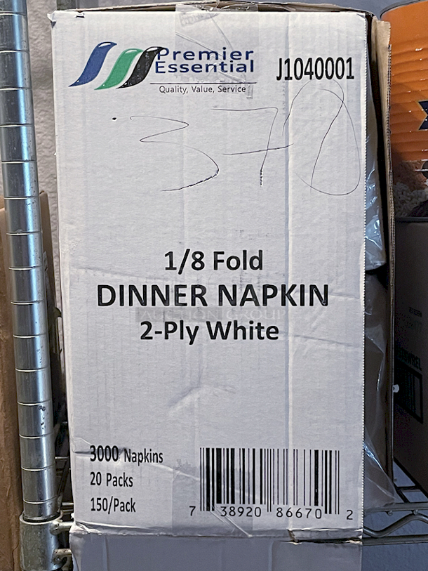COMBO LOT! Box Of 1/8" Fold Dinner Napkins 2-Ply White, 3000ct - Sysco Reliance Paper Food Tray, Red Plaid, 3lb Case of 500 - Bush's Baked Beans 7Lb 5OZ - Highland Market Heavy Duty Mayonnaise 1 Gallon. 4x Your Bid   - Image 2 of 4