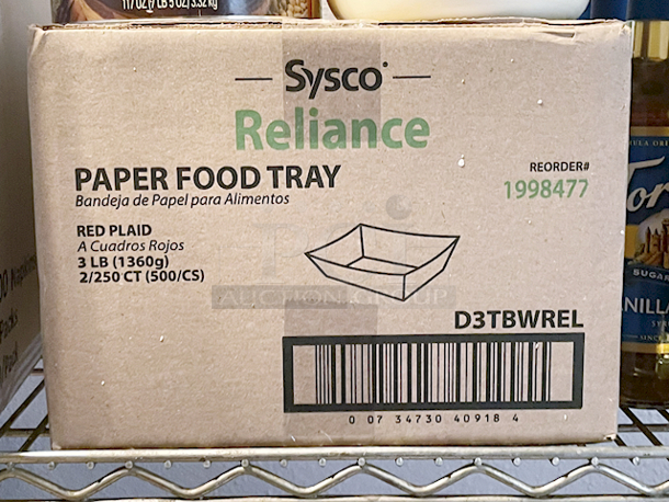 COMBO LOT! Box Of 1/8" Fold Dinner Napkins 2-Ply White, 3000ct - Sysco Reliance Paper Food Tray, Red Plaid, 3lb Case of 500 - Bush's Baked Beans 7Lb 5OZ - Highland Market Heavy Duty Mayonnaise 1 Gallon. 4x Your Bid   - Image 3 of 4