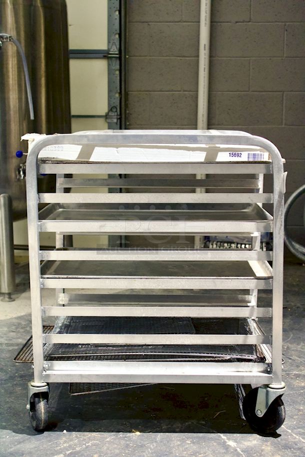 SWEET DEAL! Channel 430A 8 Pan Aluminum End Load Undercounter Sheet / Bun Pan Rack - Assembled, On Commercial Casters + Package Of ProPan Quilon-Coated Grease Pan Liners For Full Size Pans - Image 4 of 6