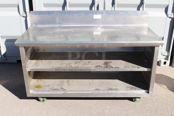 Stainless Steel Work Top On Cabinet Base W/ (2) Shelves 60x30x43 - Image 1 of 7