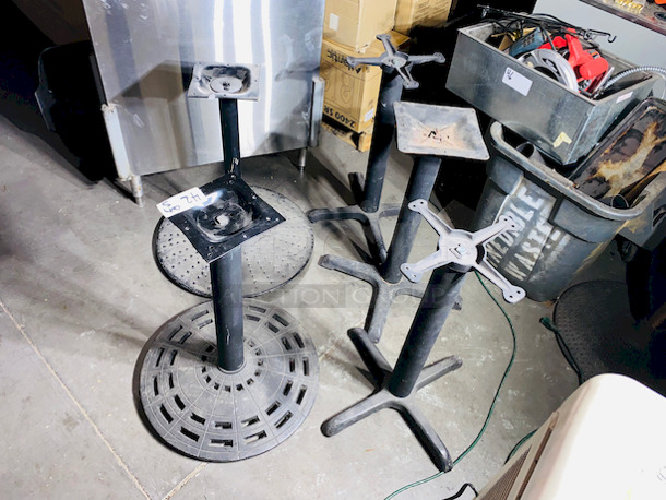 GIGANTIC LOT! (8) Table Bases With Round and Cross Bases. - Image 2 of 8
