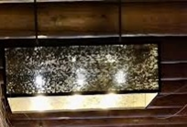 BEAUTIFUL! Smokey Mirror Finish Hanging Glass Light Fixture With All Required Hardware.  - Image 2 of 8