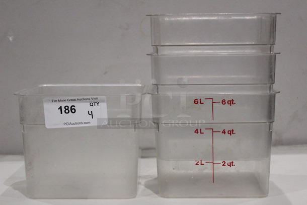 Cambro Camware 45SFCW 4qt Food Storage Container.
7-1/4x7-1/4x7-1/4
4x Your Bid
 - Image 2 of 2