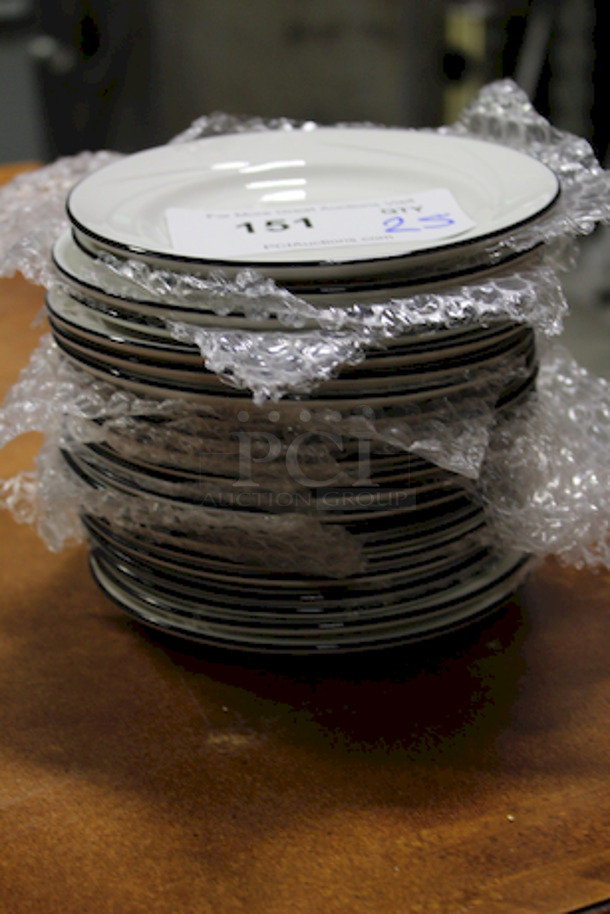 NEW! Steelite International Bread And Butter Dishes, Dark Rim And Pattern. 25x Your Bid - Image 5 of 5