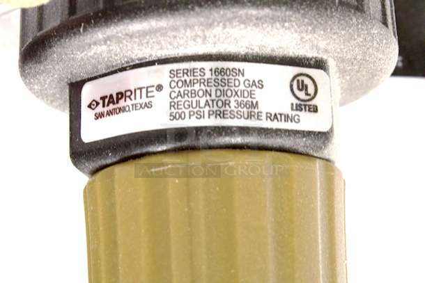 NEW/NEVER USED Steel Plate With (4) TAPRITE Series 1660SN Compressed Gas Carbon Dioxide Regulators 366M 500PSI Pressure Rating - Image 2 of 3