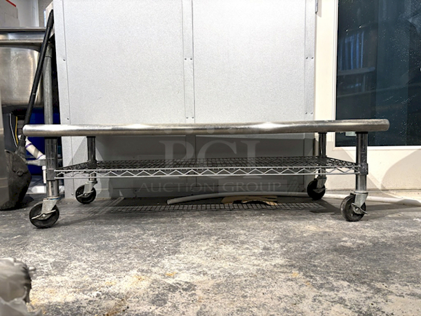 NEW! LOW BOY Stainless Steel Equipment Stand On Commercial Caster With Steel Wire Under-Shelf. 50x24x15 - Image 3 of 4