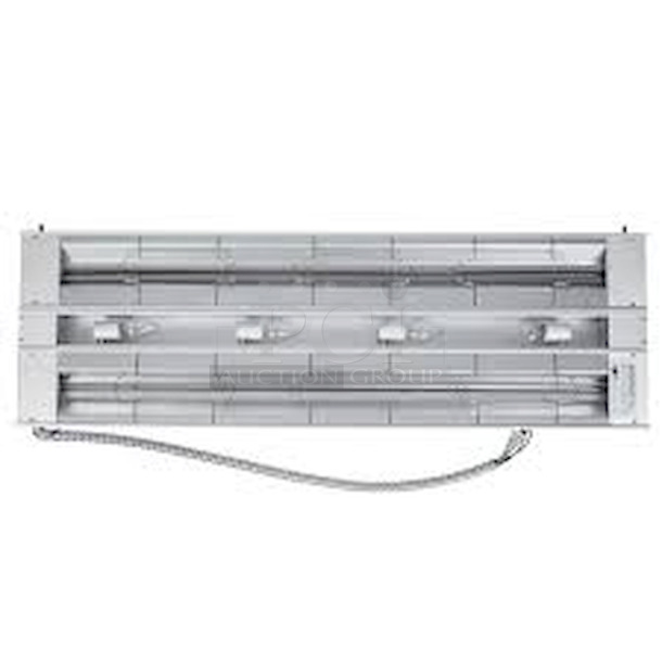 NEW!! NEVER USED! Hatco GRAHL-48D Glo-Ray 48" Aluminum Dual High Wattage Lighted Infrared Warmer with 6" Spacer and Toggle Controls - 120/208V, 2440W

Width	48 Inches
Depth	18 Inches
Height	2 1/2 Inches
Hertz	60 Hertz
Phase	1 Phase
Voltage	120/208 Volts
Wattage	2,440 Watts
Control Type	Attached Toggle - Image 1 of 4
