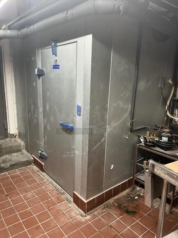 2 6'x8' Mr Winter Walk In Boxes - 1 Cooler and 1 Freezer w/ QTAJA7494ZXD-WC 200-230 Volt Compressor, QTAVA2490ZXN WC 220 Volt Compressor, Eagle EVWAL090B 230 Volt, 1 Phase Evaporator Fan and Eagle EVWEL090B 230 Volt, 1 Phase Evaporator Fan. Freezer Box Has a Floor, Cooler Box Does Not Have a Floor. 2 Times Your Bid! Picture of the Units Before Removal Is Included In the Listing. - Image 2 of 12