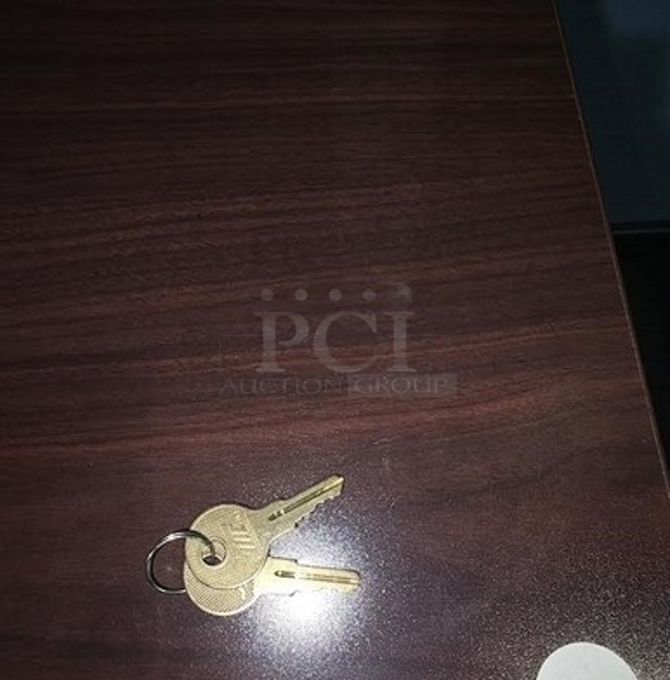 Locking cabinet with shelf. Has set of keys- very nice piece! 36” W x 29.5” H x 20” D.  

  - Image 3 of 3