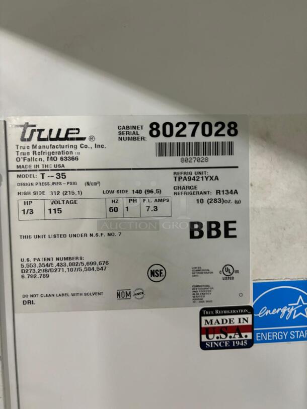 True T-35 40" Stainless Steel Reach-In Two Section Solid Swing Door Refrigerator, Silver
 - Image 5 of 6