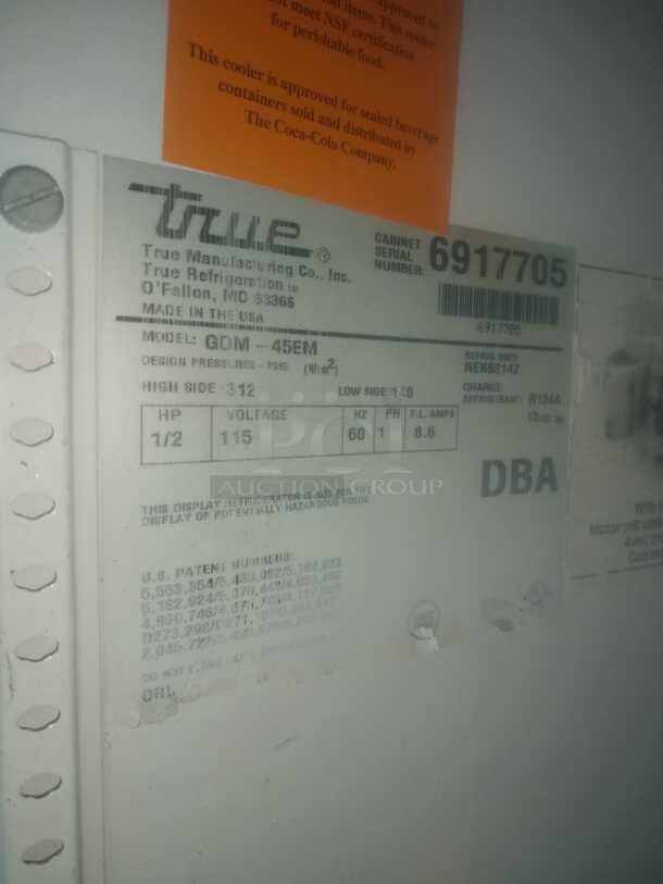 True GDM-45-HC-LD 51 1/8" GDM Series Two Section Glass Door Merchandiser - (2) Sliding Doors, Black, 115v
 - Image 3 of 5