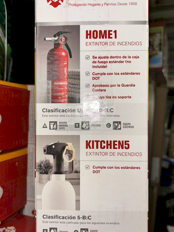 4 Sets of First Alert 2-Pack Home & Kitchen Fire Extinguishers - UL Model: FE1A10GR195 & KFESS. 3x Your Bid - Image 2 of 3