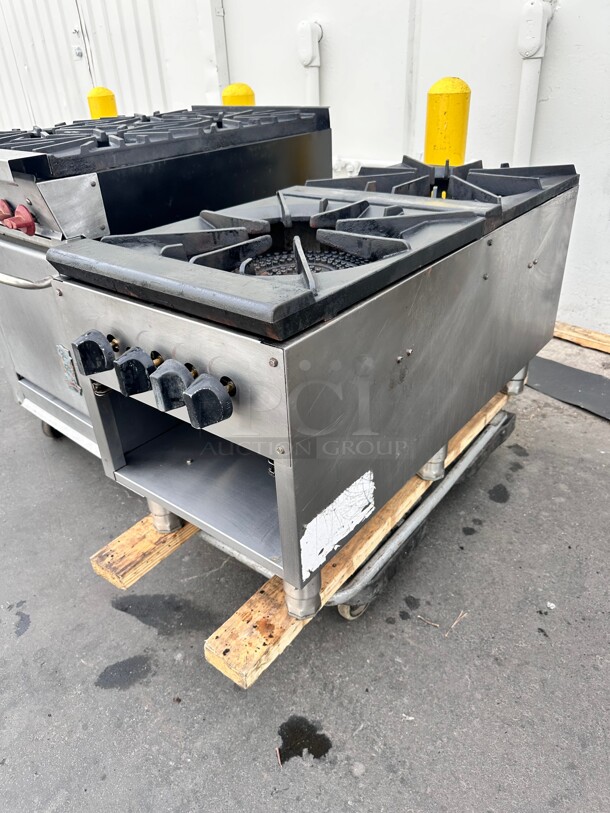 American Range  18 inch Heavy Duty 3-Ring Double Burner Stock Pot Stove Gas Working - Image 5 of 7