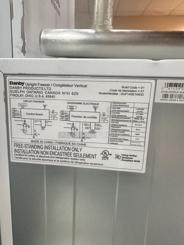 Late Model Danby DUF140E1WDD 13.8 cu ft Upright Freezer 115v Tested and Working - Image 9 of 10