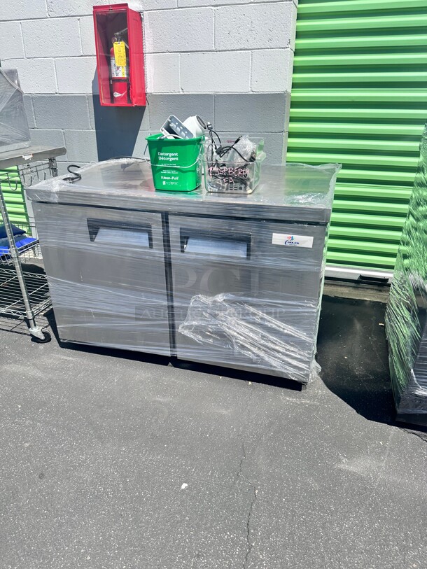 One Year Old Cooler Depot UUC-48R-HC 48 inch Two Door Undercounter Refrigerator 115 Volt - Image 4 of 6