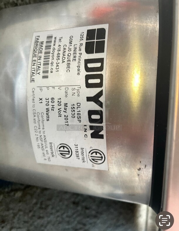 Doyon DL18SP 18" Countertop One Stage Dough Sheeter - 120V, 1/2 HP - Image 7 of 7