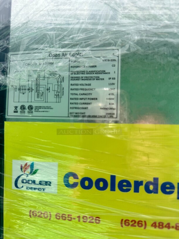 One Year Old Cooler Depot ERTS-220L Open Air 36 inch Chiller Air Curtain Refrigerator 115 Volt  - Image 5 of 6