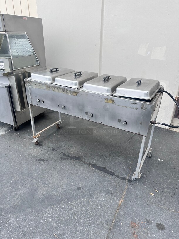 Commercial 54 inch Hot Food Table w/ (4) Wells & Cutting Board, Natural Gas  - Image 2 of 6