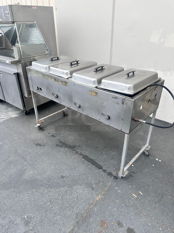 Commercial 54 inch Hot Food Table w/ (4) Wells & Cutting Board, Natural Gas  - Image 3 of 6