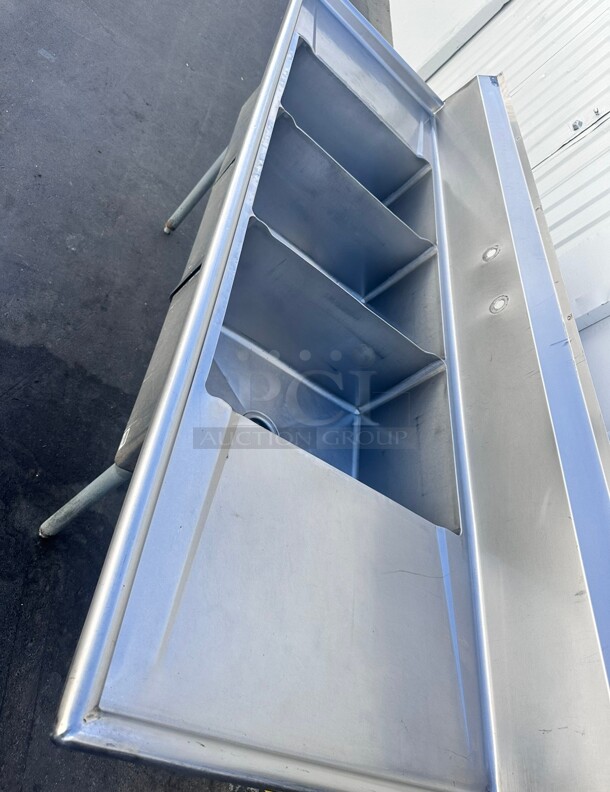 Commercial Three Compartment 89 inch Stainless Steel Sink  - Image 3 of 7