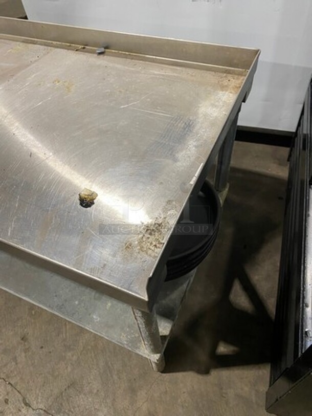 Solid Stainless Steel Work Top/ Prep Table! With Back And Side Splashes! With Storage Space Underneath! On Legs! - Image 2 of 7