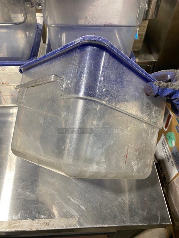 Cambro 12Qt Translucent Square Polypropylene Square Food Storage Containers With Lid! 4x Your Bid! - Image 3 of 7
