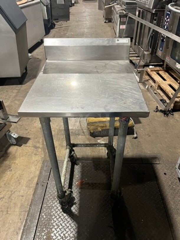 John Boos All Stainless Steel Open Base Work/Prep Table! With Raised Backsplash! On casters!  - Image 1 of 5