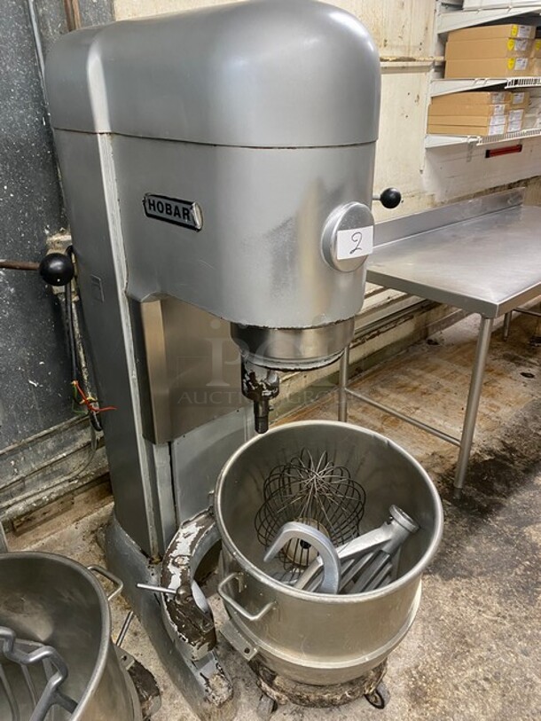 Hobart 80qt Commercial Floor Style Planetary Dough Mixer w/ Stainless Steel Mixing Bowl! Working When Removed! MODEL 8802 SN:11302489 200V   - Image 2 of 8