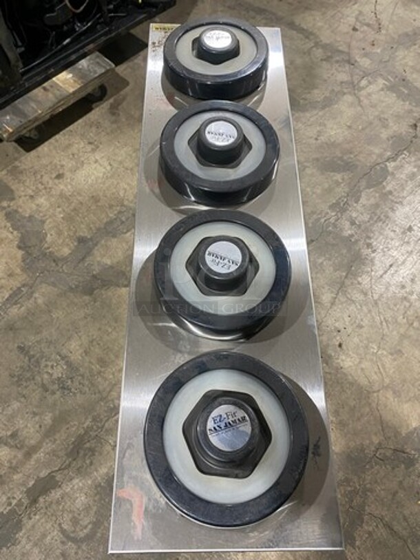 San Jamar Commercial 4 Well EZ FIT Cup Dispenser! All Stainless Steel Body! - Image 4 of 5