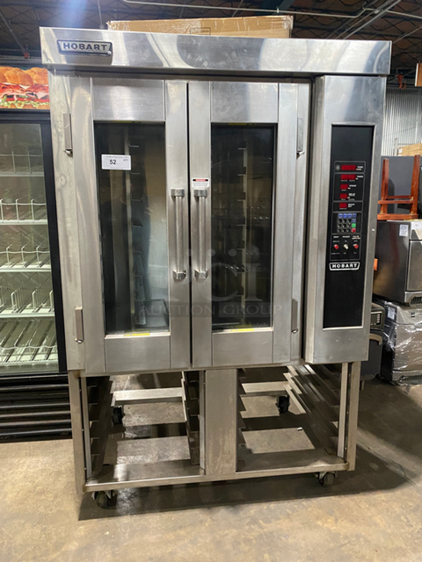 FAB! Hobart Commercial Electric Powered Mini Rack Rotating Convection/Baking Oven! With View Through Doors! With Pan Storage Underneath! All Stainless Steel! On Casters!