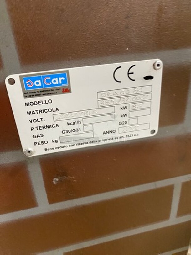 AWESOME! MUST HAVE! LATE MODEL! 2022 Sacar Forni Commercial Wood-Fired Rotisserie Oven! With Copper Panel! Metal With Refractory Bricks! WORKING WHEN REMOVED! Model: DRAGO84 SN: 3851320622 - Image 12 of 12