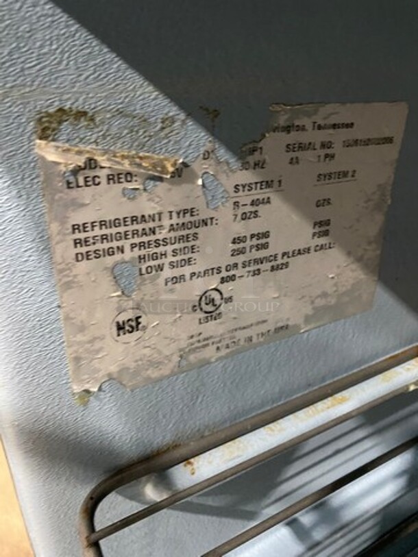 Delfield Commercial Single Door Lowboy/ Worktop Cooler! With Racks! All Stainless Steel! On Casters! - Image 6 of 7