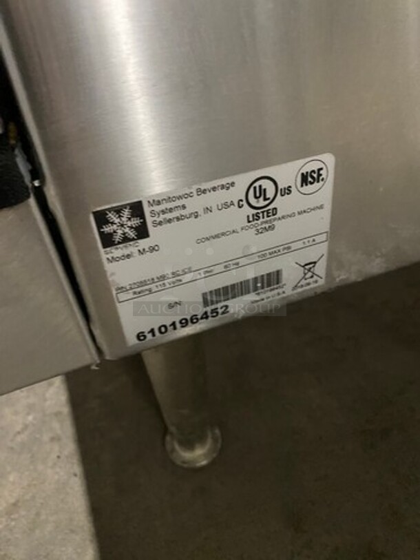 Manitowoc Commercial Countertop Ice Dispenser! All Stainless Steel! On Small Legs! Model: M90 SN: 610196452 115V 60HZ 1 Phase - Image 7 of 8