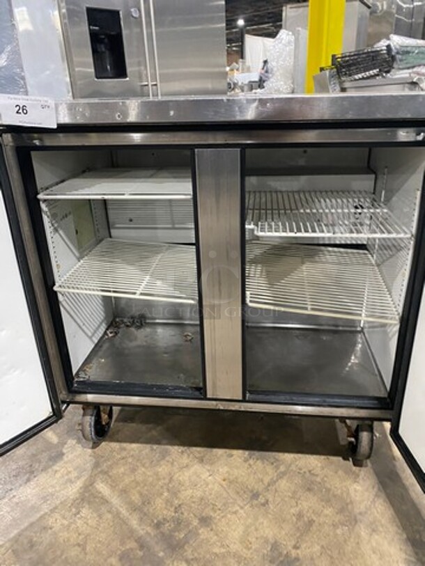 True Commercial 2 Door Lowboy/Worktop Cooler! With poly Coated Racks! All Stainless Steel! On Casters! Model: TUC36 SN: 13508645 115V 60HZ 1 Phase - Image 5 of 7
