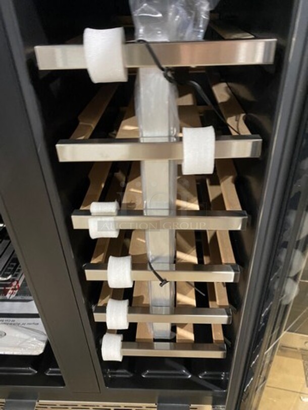 NEW! OUT OF THE BOX! SCRATCH-N-DENT! Whynter French Door Dual Zone Wine And Beer Can Cooler! With Through Doors! Wooden Wine Racks And Metal Racks! 20 Wine Bottle 60 Beer Can Capacity! Model: BWB2060FDS 115V - Image 6 of 10